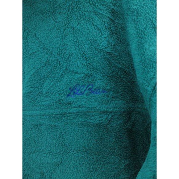 VINTAGE LL Bean Jacket XL Teal Fleece 90s Hiking Full Zip Coat - Picture 4 of 13